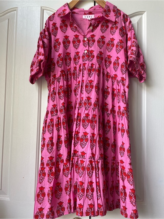 THML Dresses & Skirts - THML Pink Dress with Red Floral Print